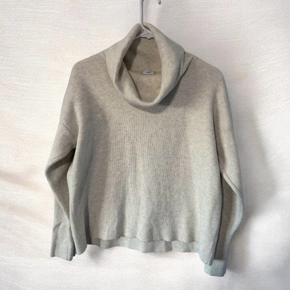 CAbi Elegant Cream Cowl Neck Sweater B10